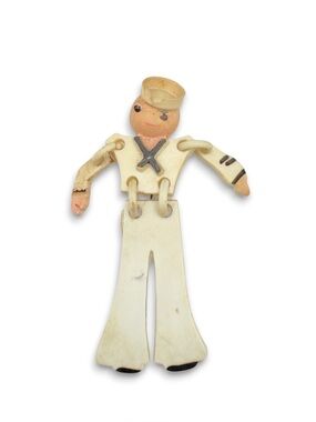 Vintage World War II Era Articulated Sailor Sweetheart Celluloid Pin/Brooch